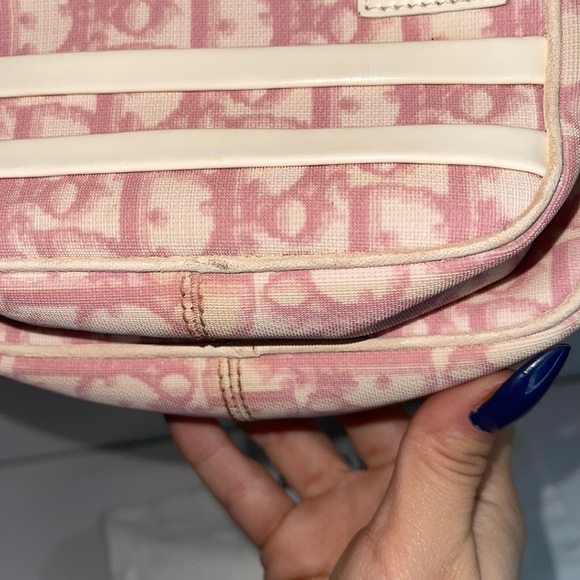Christian Dior Vintage Y2K Trotter Monogram Pink/OffWhite Crossbody Shoulder Bag - Picture 15 of 16